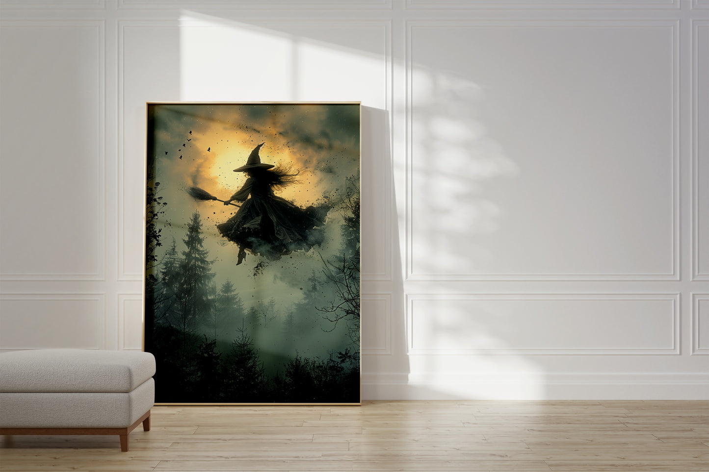 Halloween Witch on The Broomstick Poster