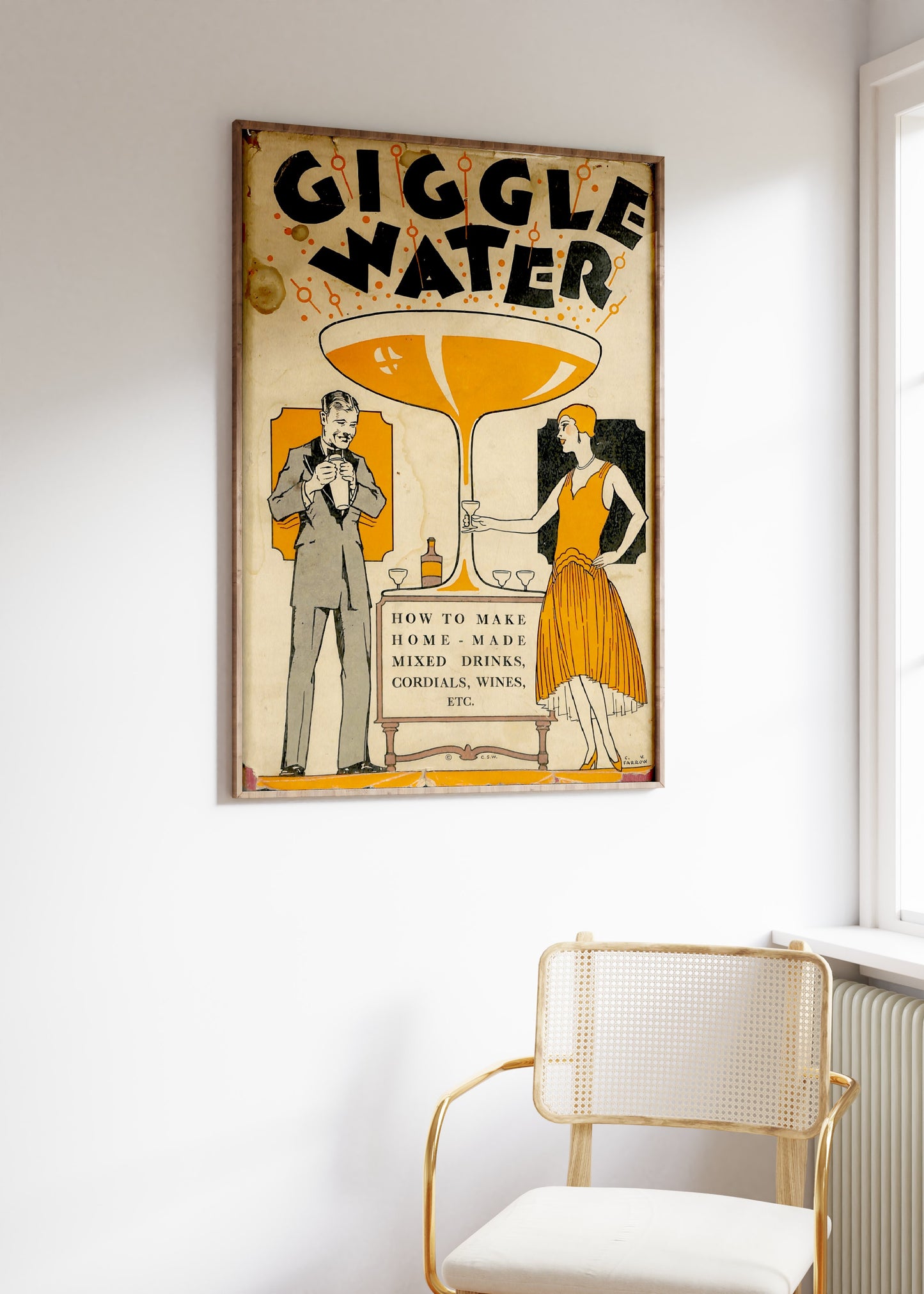 Cocktail Bar Poster "Giggle Water"