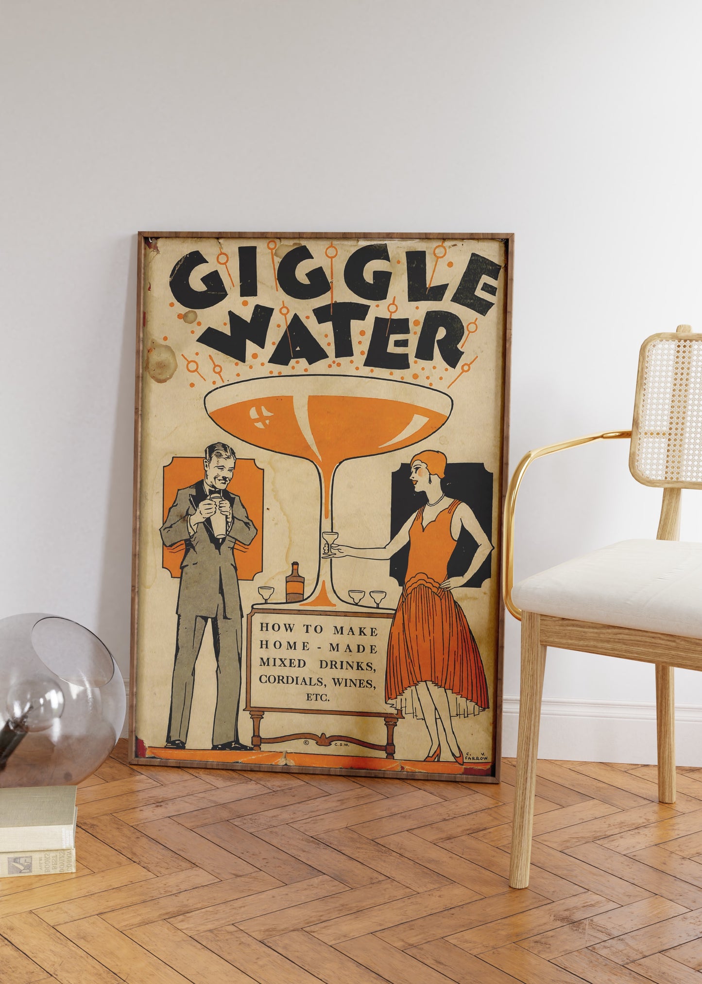 Cocktail Bar Poster "Giggle Water"