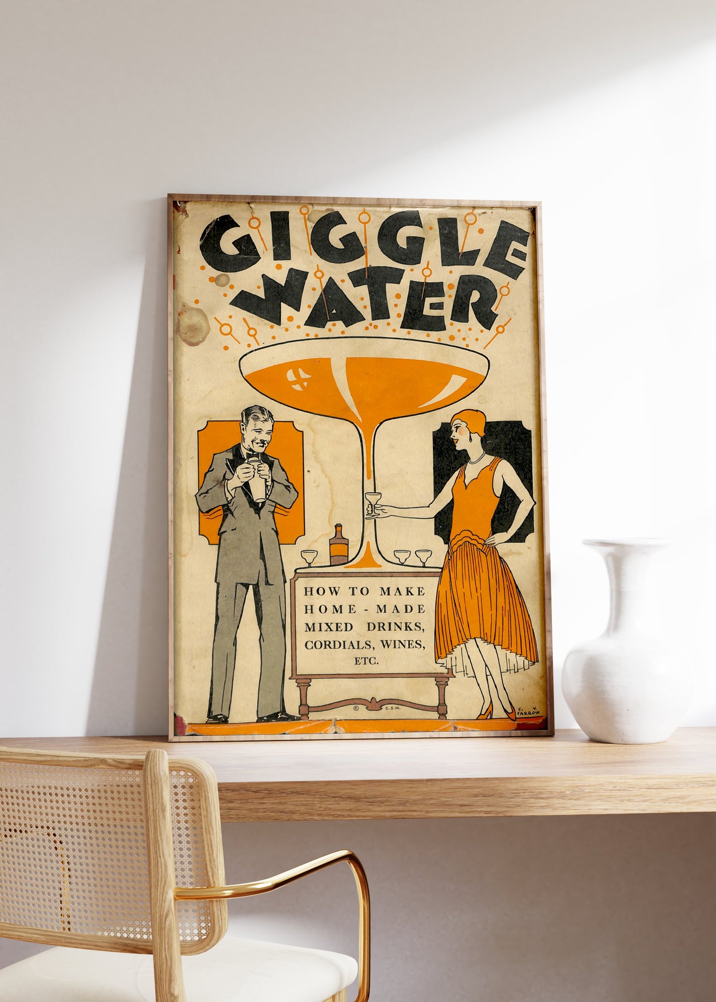 Cocktail Bar Poster "Giggle Water"