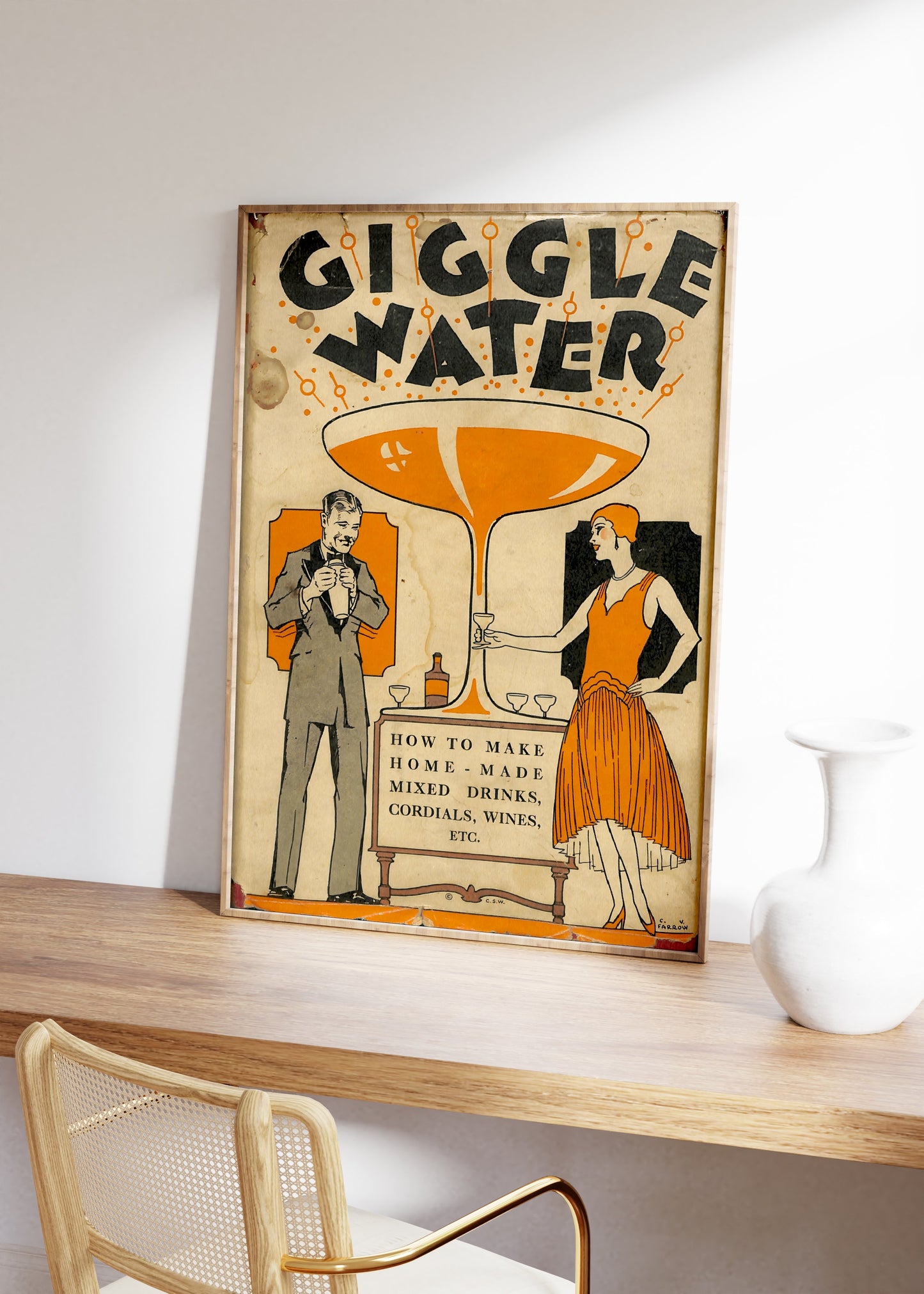 Cocktail Bar Poster "Giggle Water"