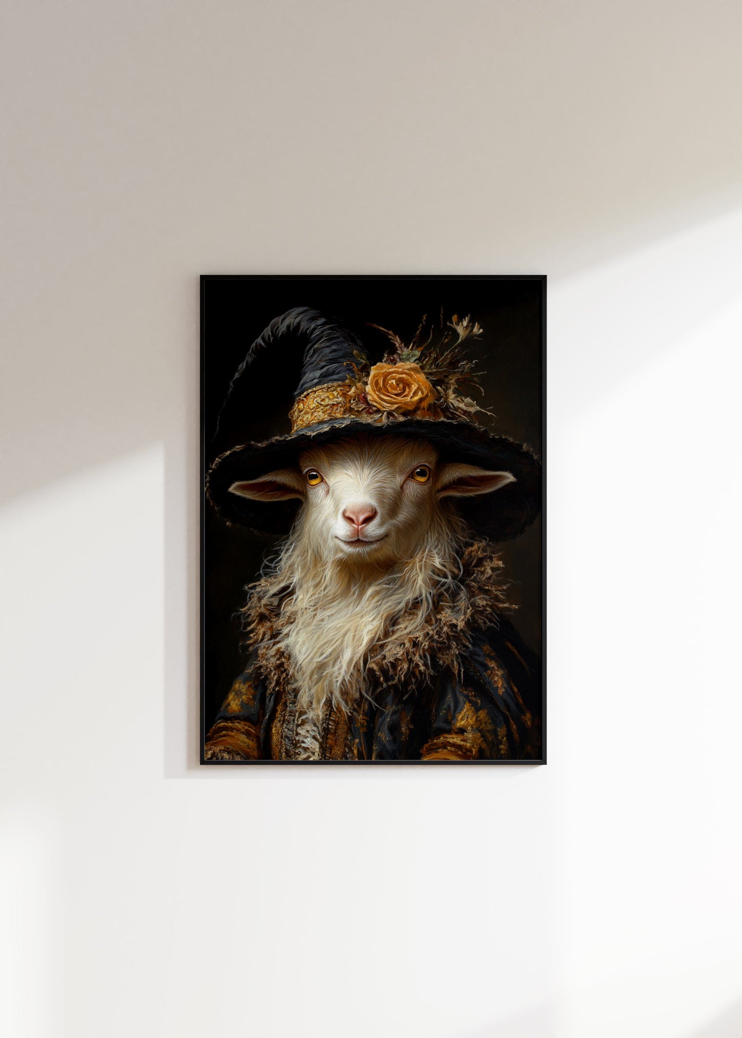 Pigmy Goat Wearing a Witch Hat