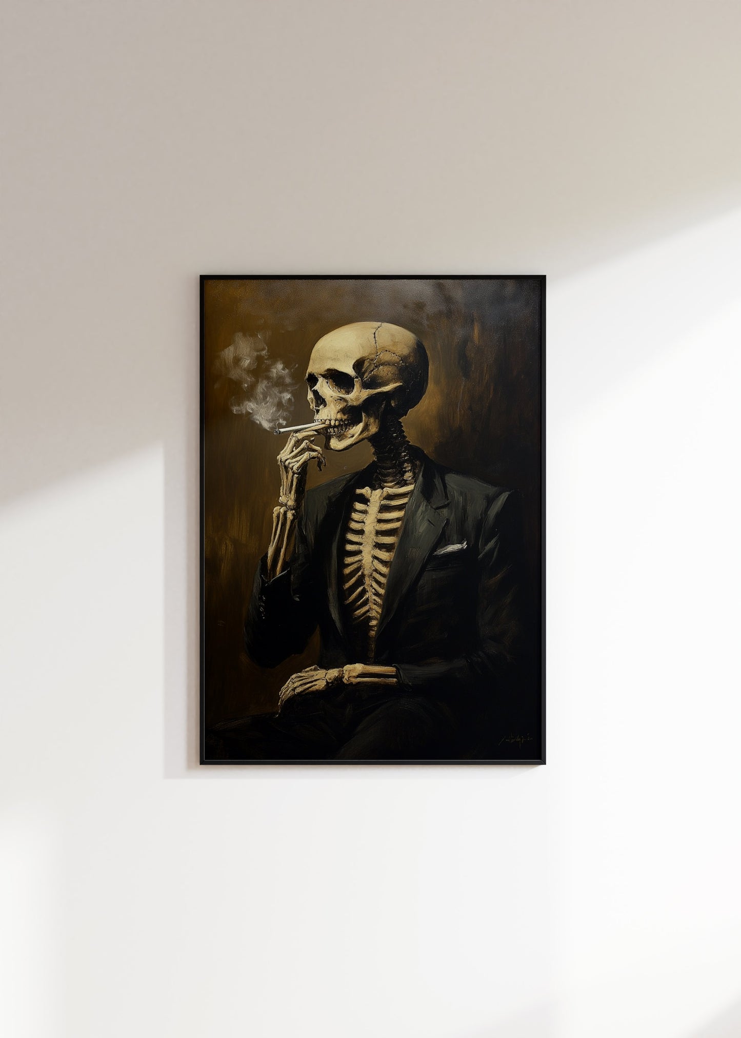 Skeleton Wearing a Black Suit Poster