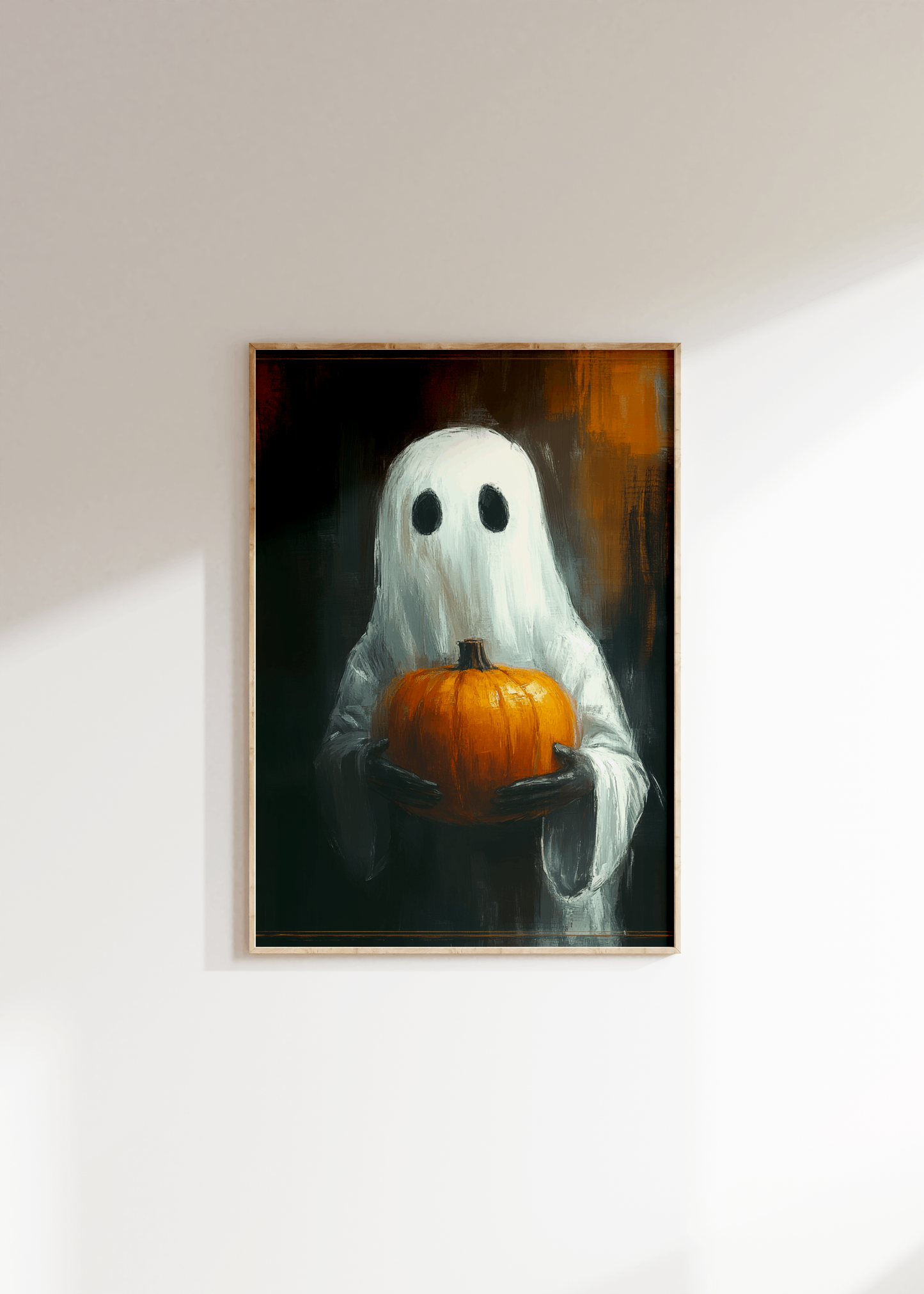 Ghost Holding a Pumpkin Poster