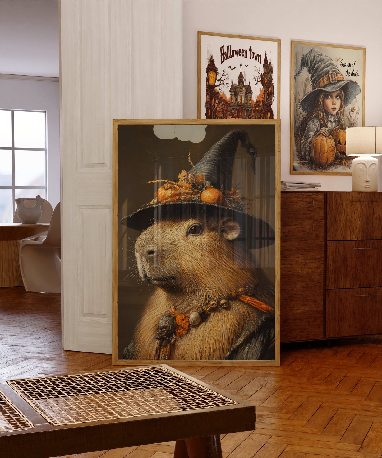 Capybara Wearing a Witch Hat Poster