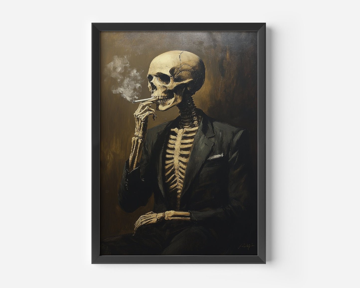 Skeleton Wearing a Black Suit Poster