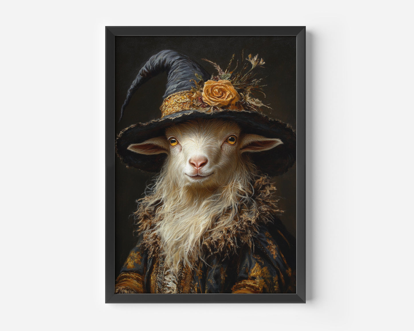 Pigmy Goat Wearing a Witch Hat