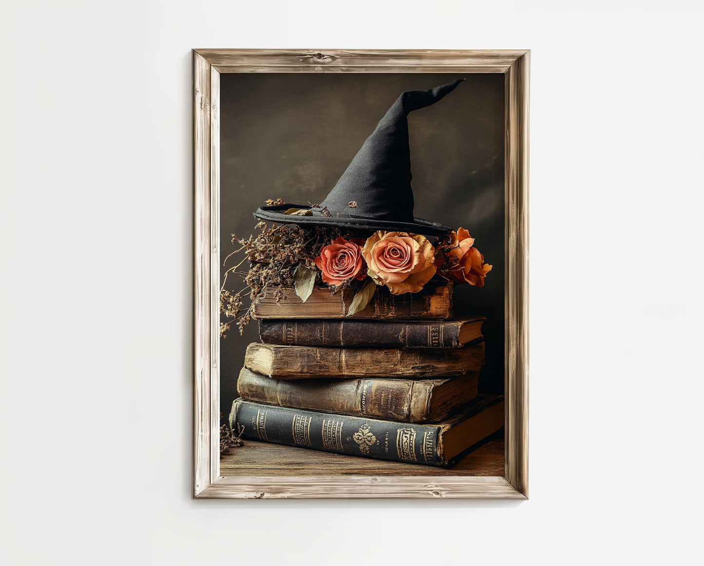 A Stack of Old Books And Witch Hat