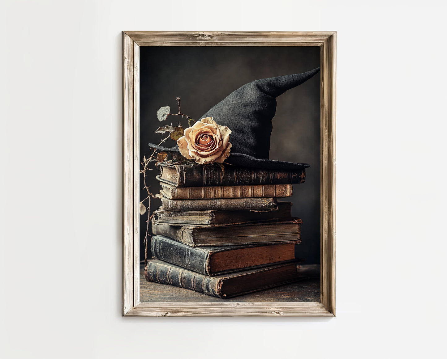 A Stack of Old Books, Rose And Witch Hat