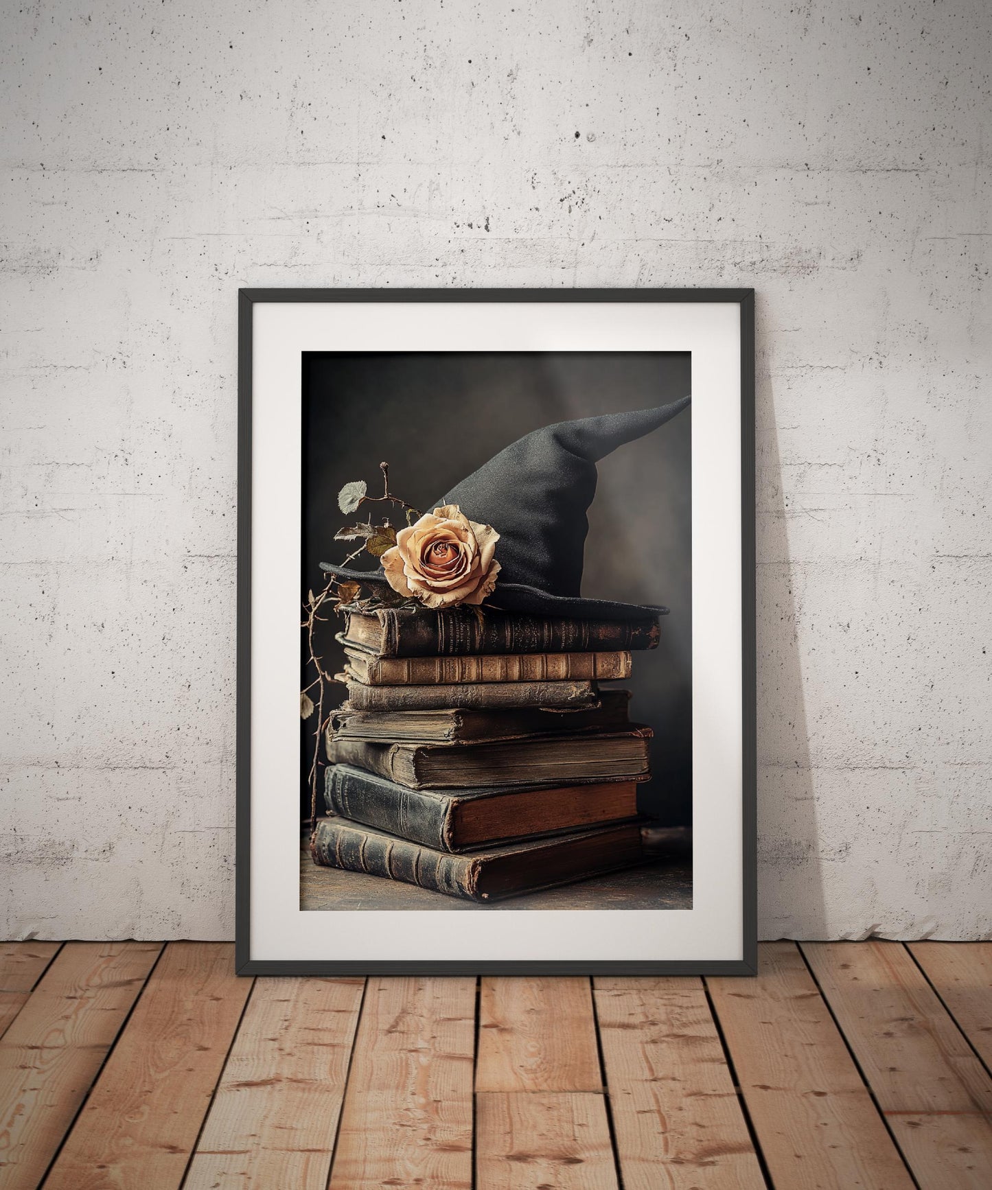 A Stack of Old Books, Rose And Witch Hat