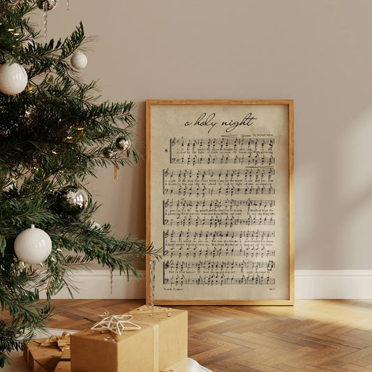 O Holy Night Music Sheet Poster