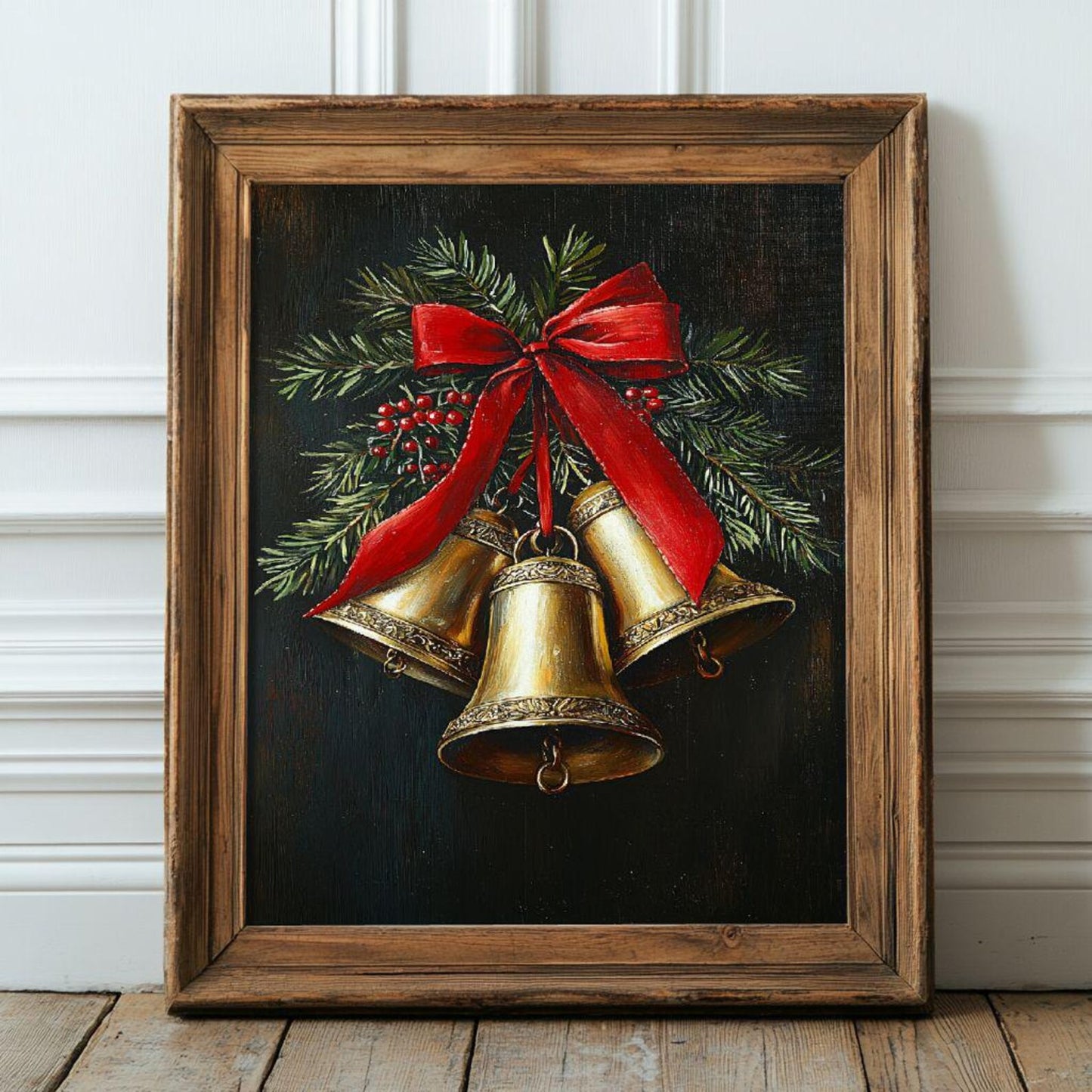 Vintage Christmas Bells Print