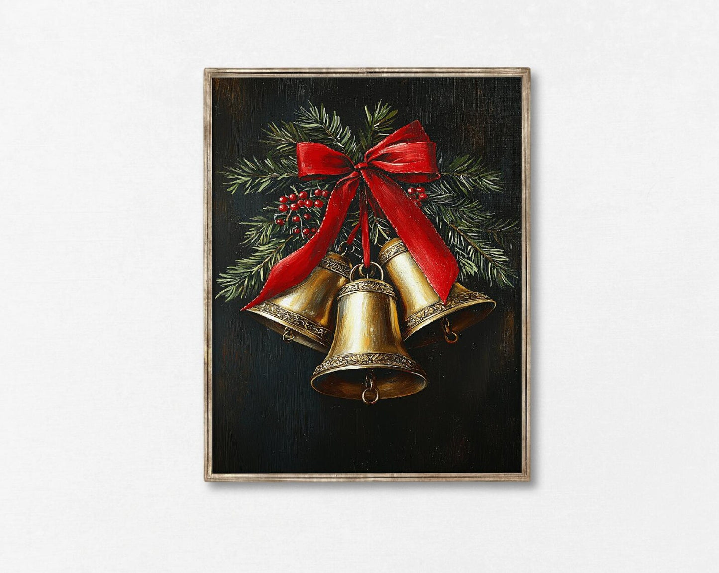 Vintage Christmas Bells Print