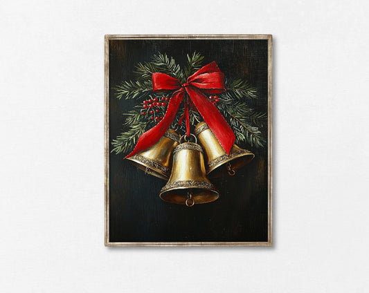 Vintage Christmas Bells Print