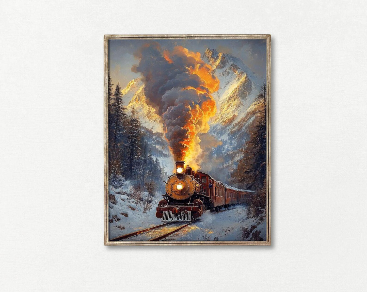 Vintage Old Train Print