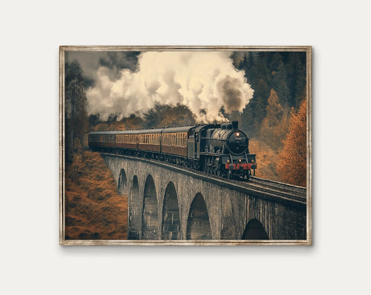 Vintage Old Train Print