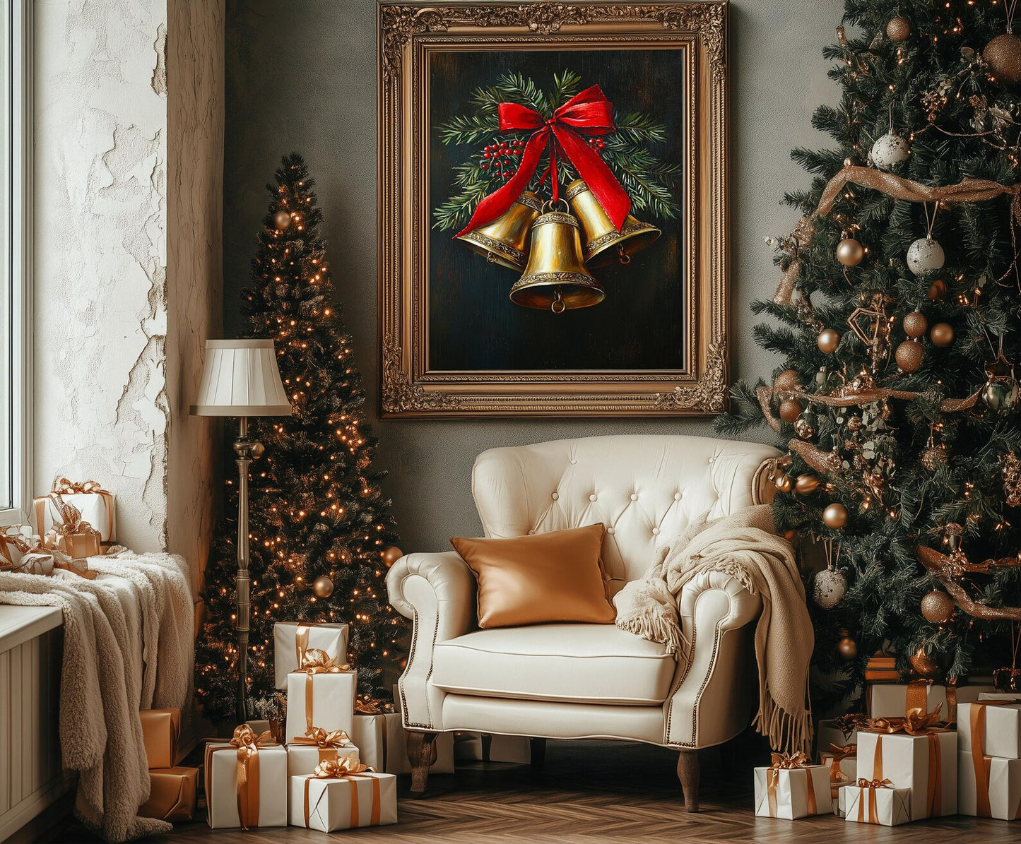 Vintage Christmas Bells Print