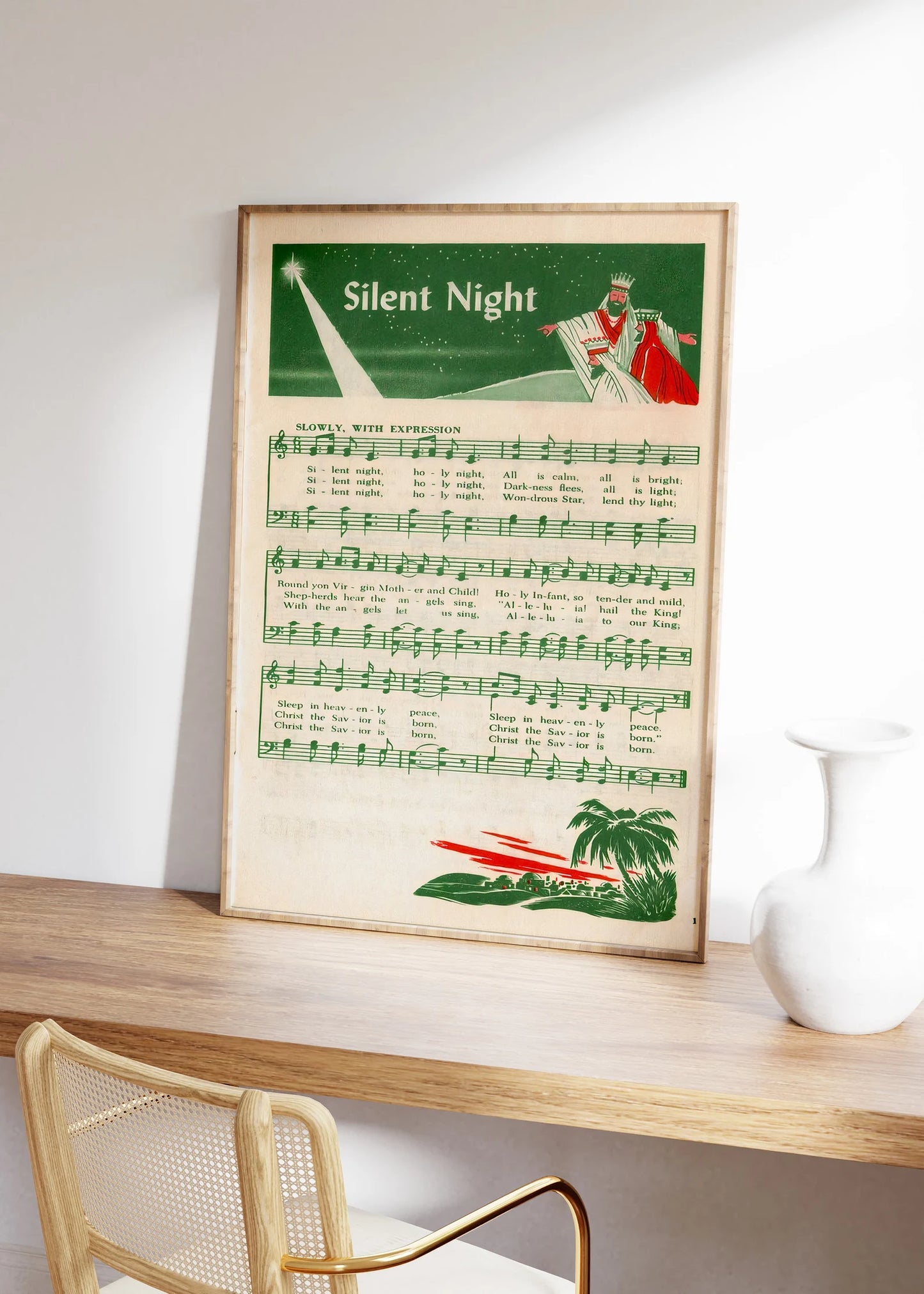 Silent Night Christmas Song Music Sheet Poster (Copy) (Copy)