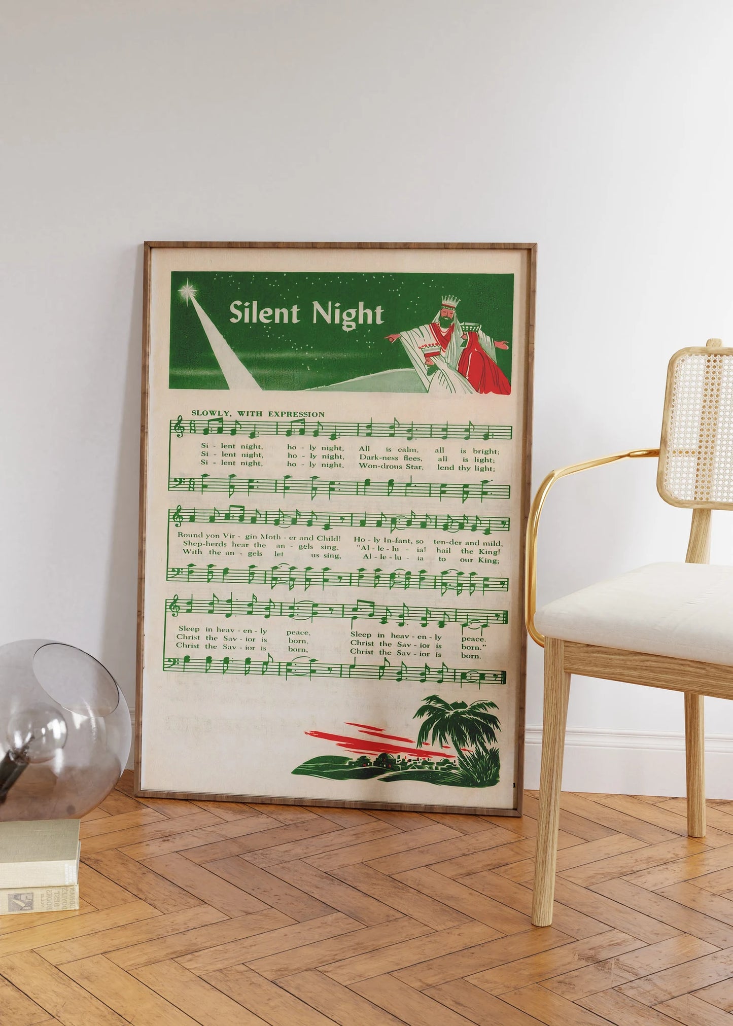 Silent Night Christmas Song Music Sheet Poster (Copy) (Copy)