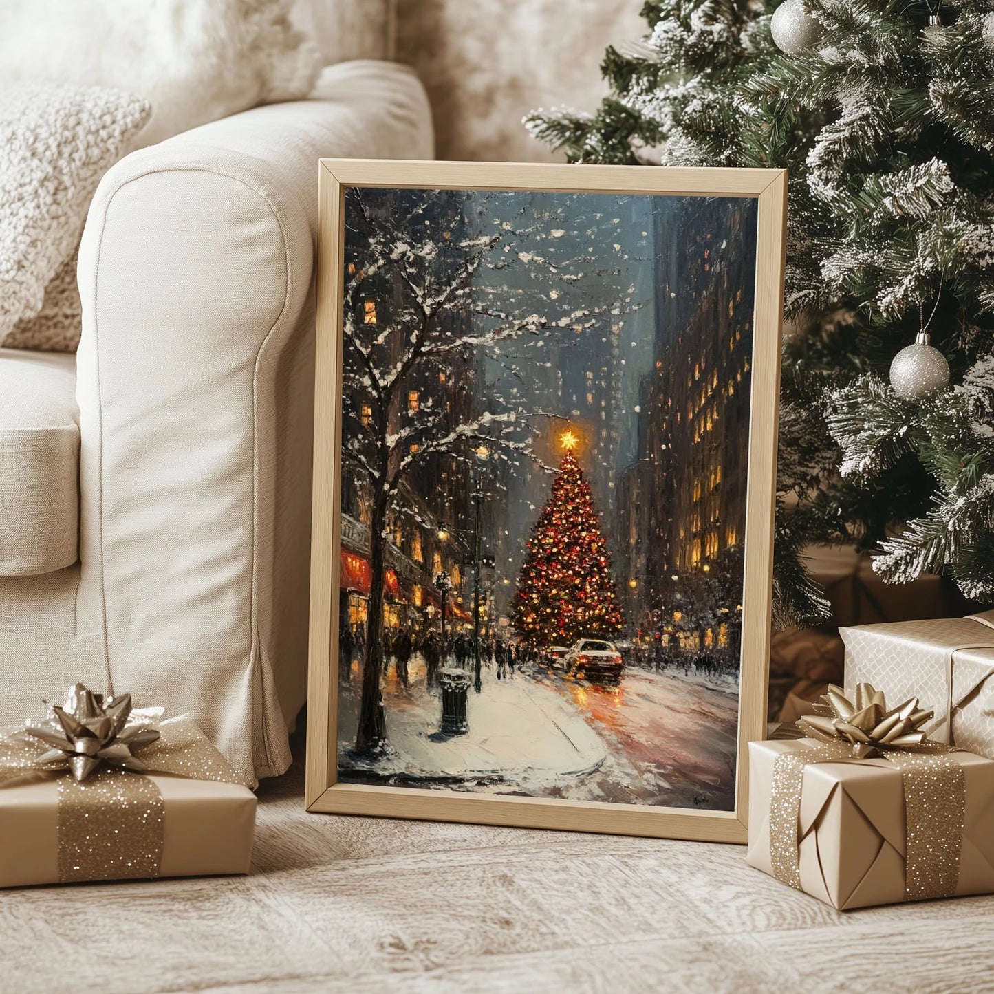 New York Christmas Tree Print