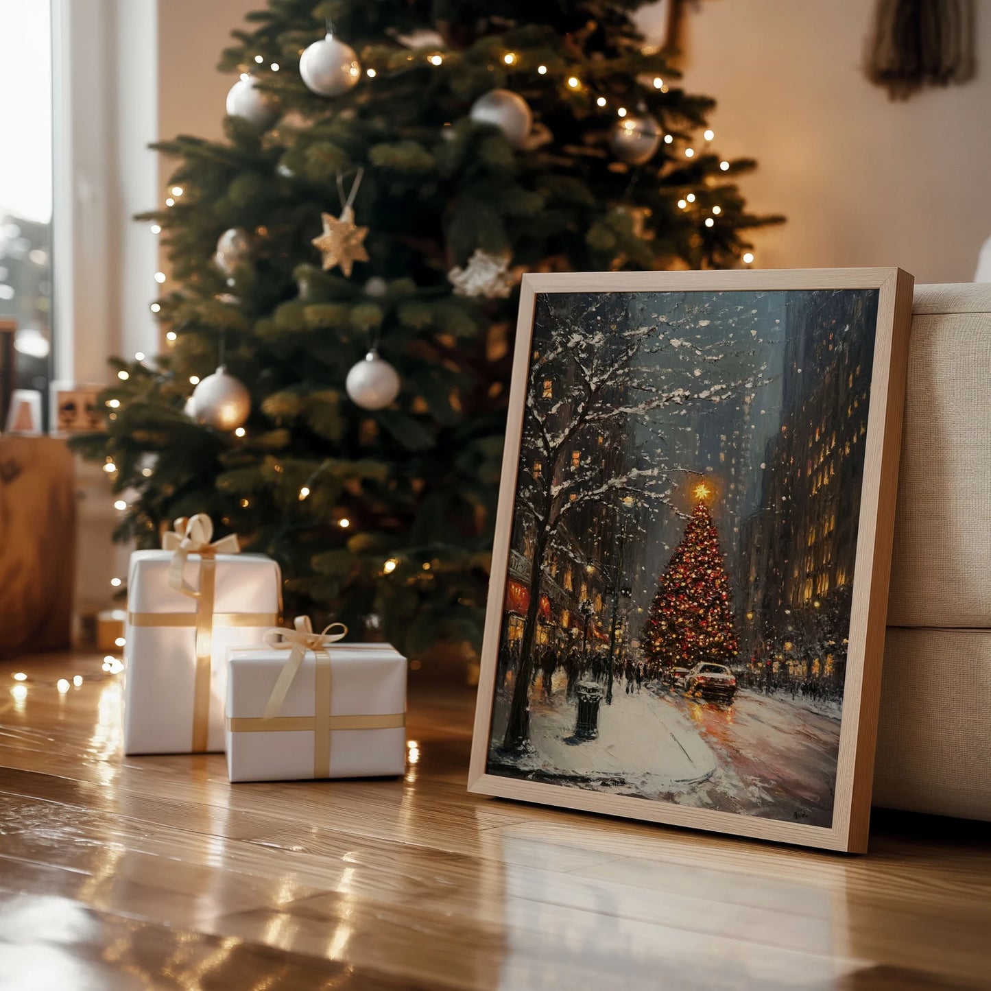 New York Christmas Tree Print