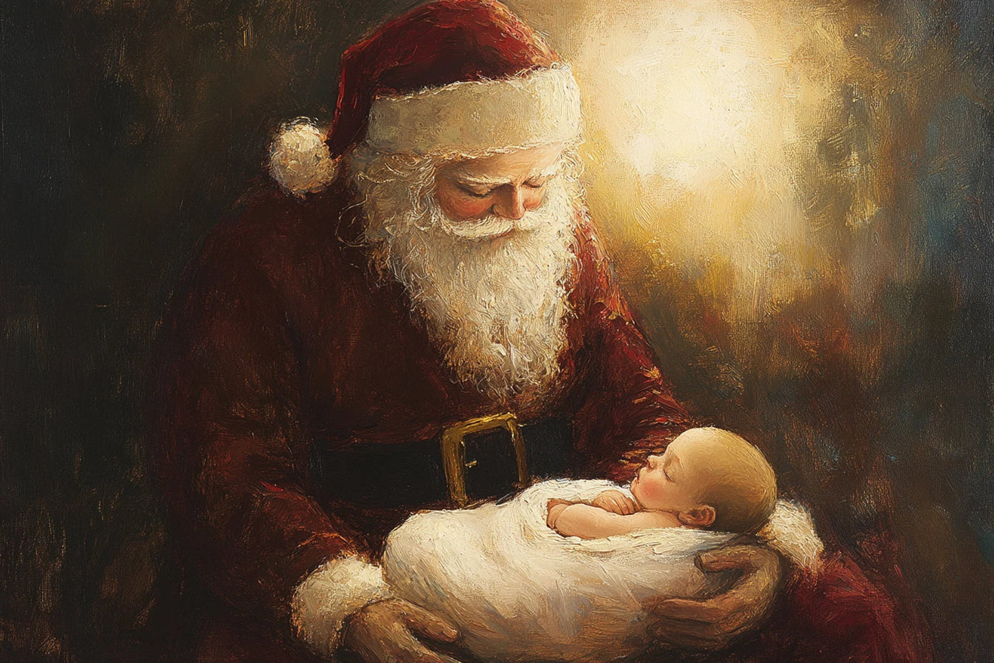 Santa With Baby Jesus Poster