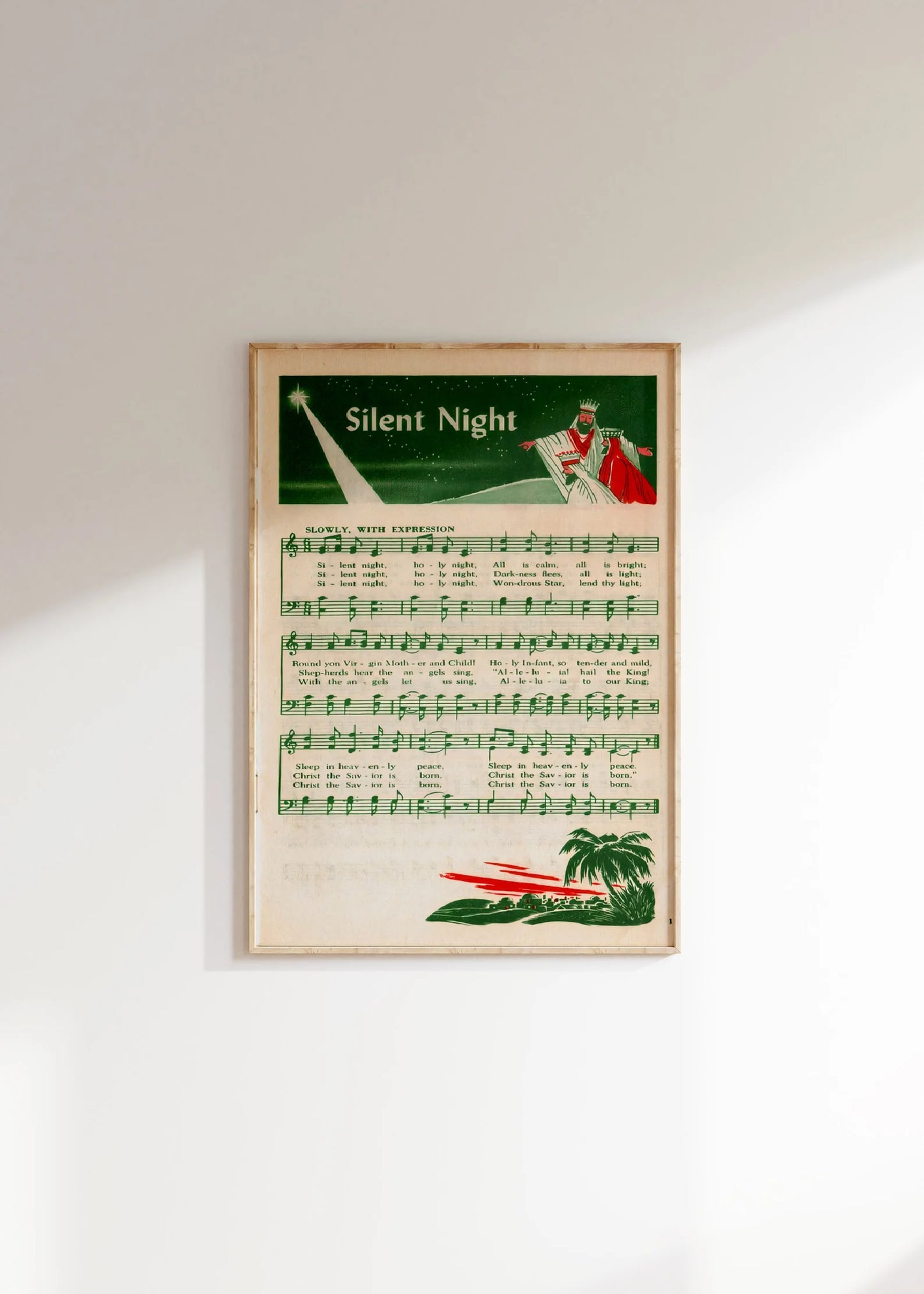 Silent Night Christmas Song Music Sheet Poster (Copy) (Copy)