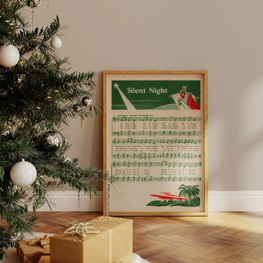 Silent Night Christmas Song Music Sheet Poster (Copy) (Copy)