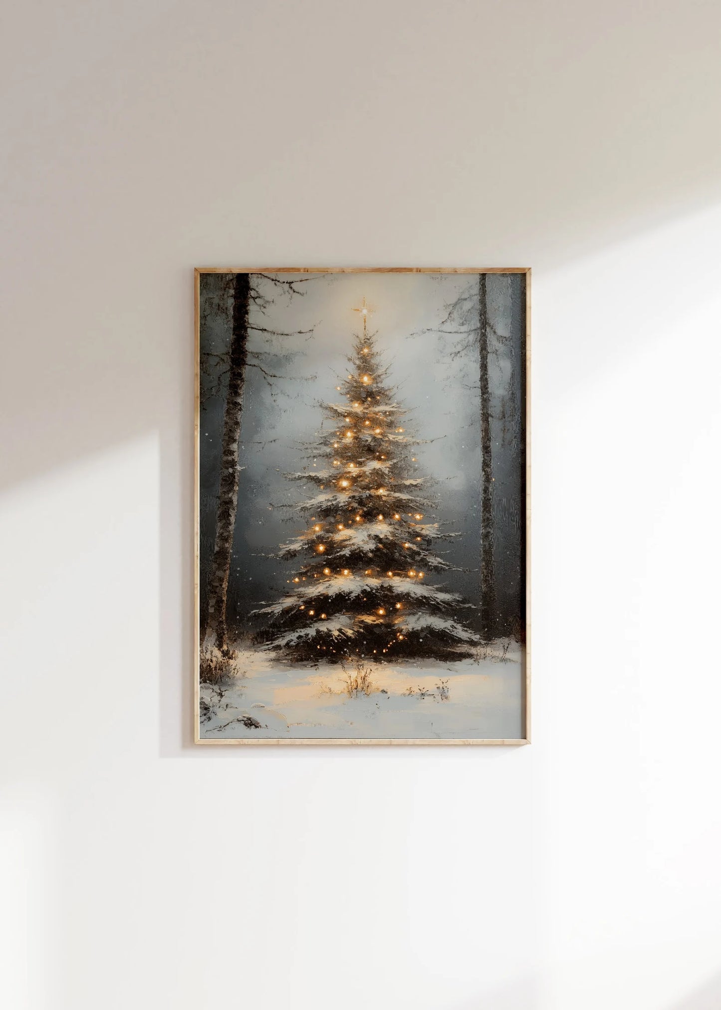 Christmas Tree in a Winter Landscape Print