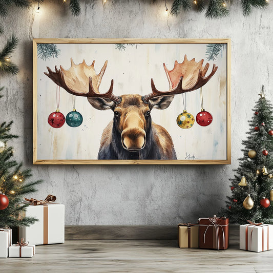 Funny Christmas Moose Poster