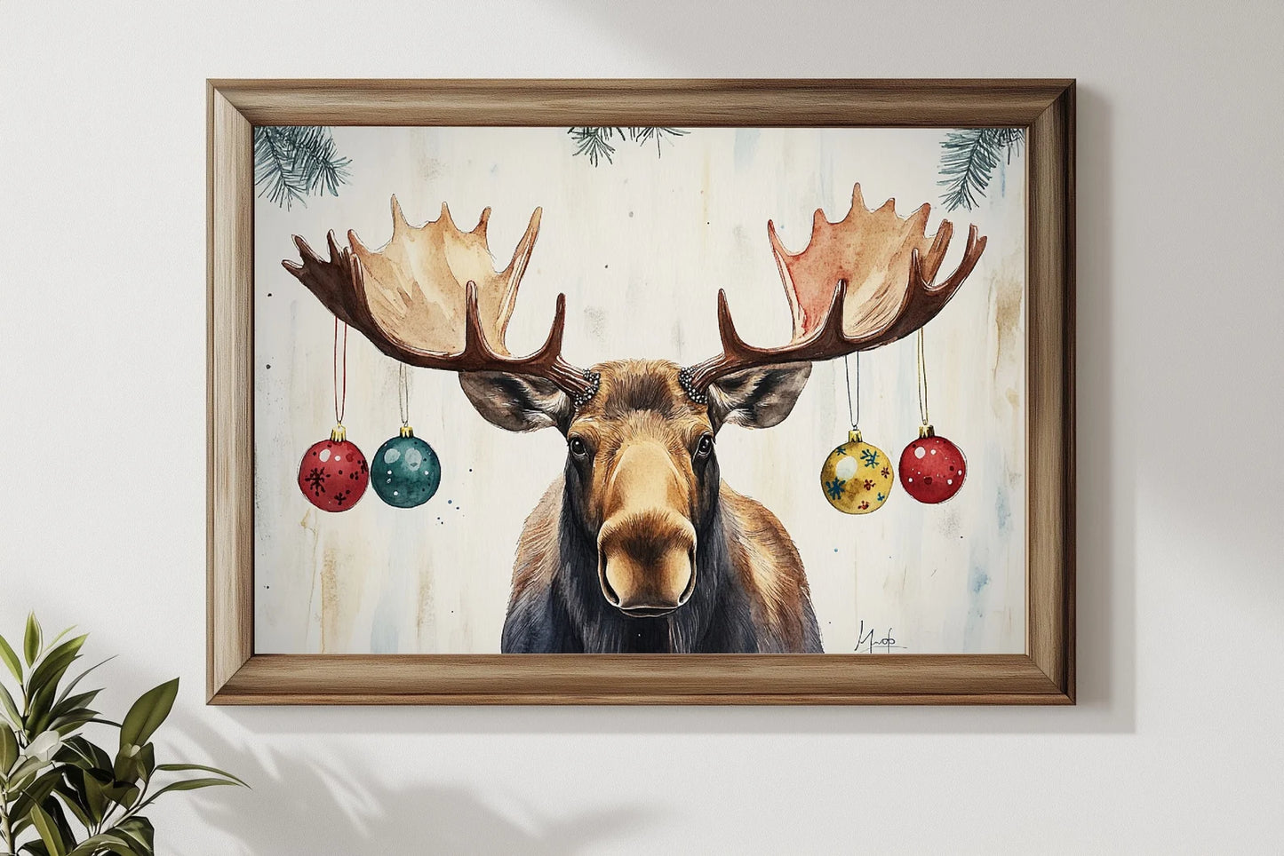 Funny Christmas Moose Poster