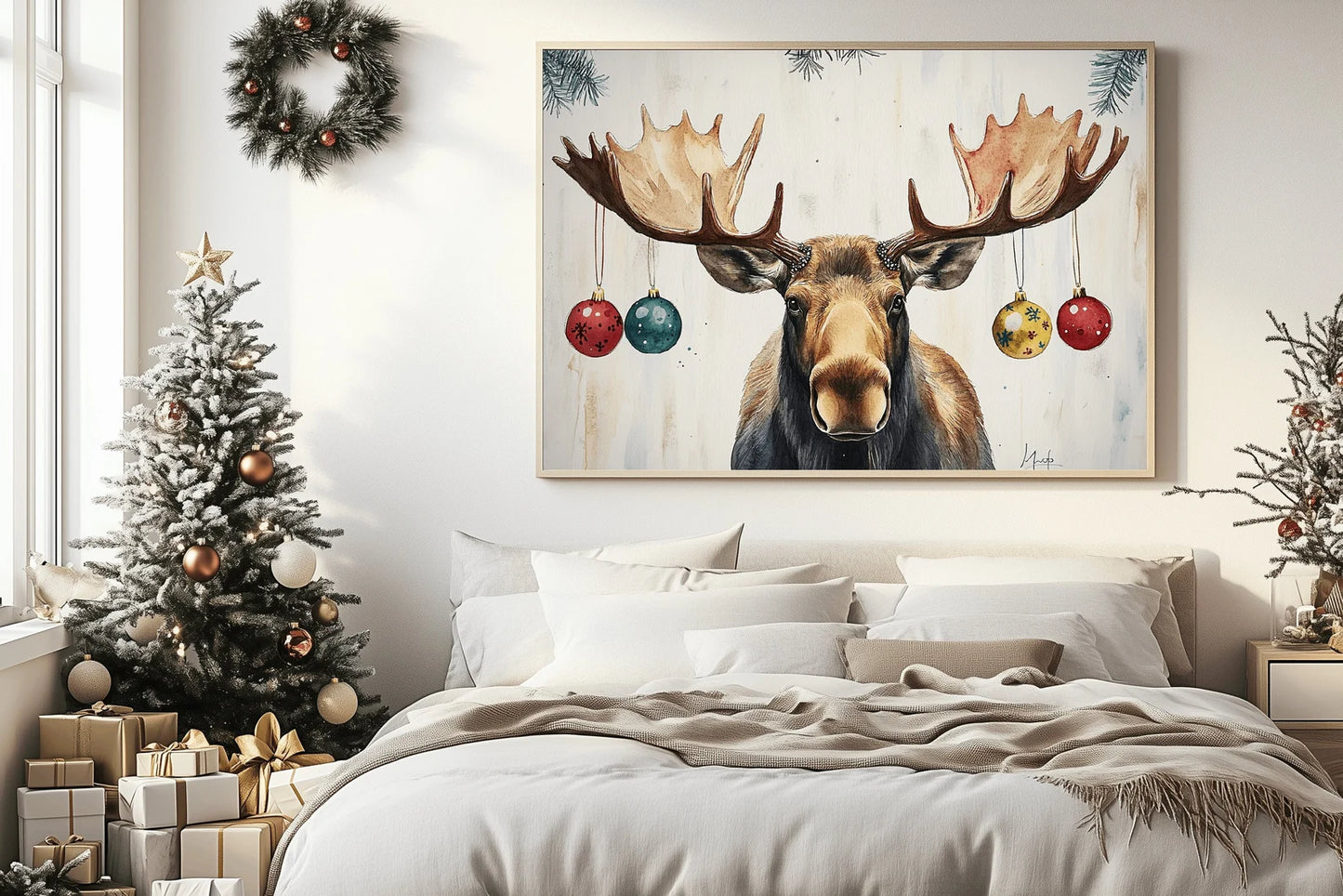 Funny Christmas Moose Poster