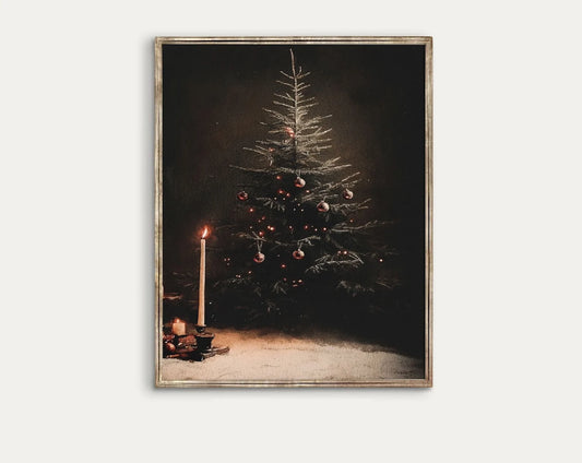 Christmas Tree in The Candle Light Print