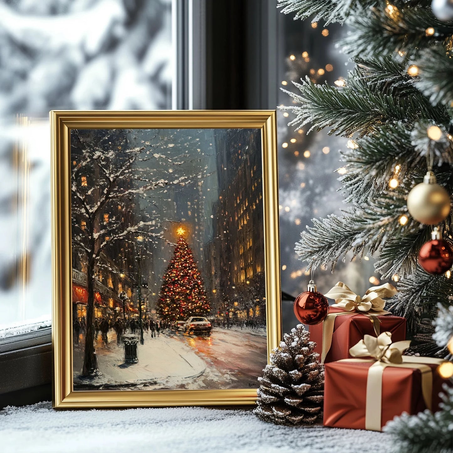 New York Christmas Tree Print