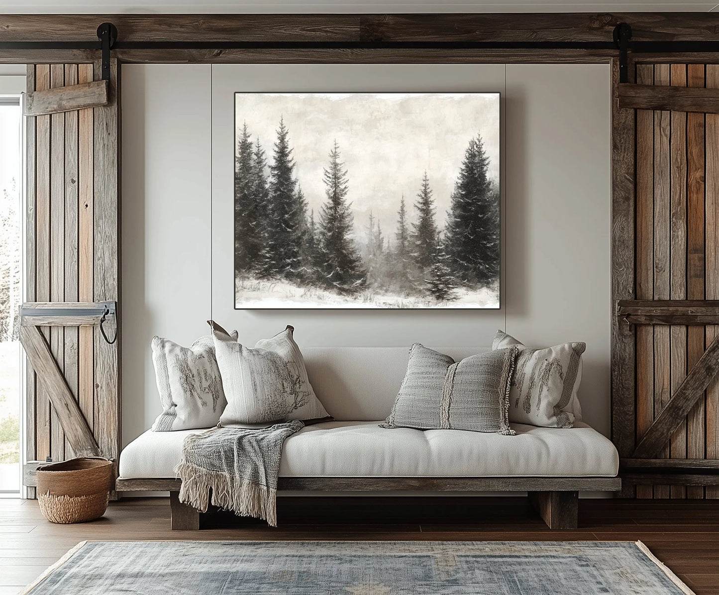 Vintage Snowy Pine Trees Poster