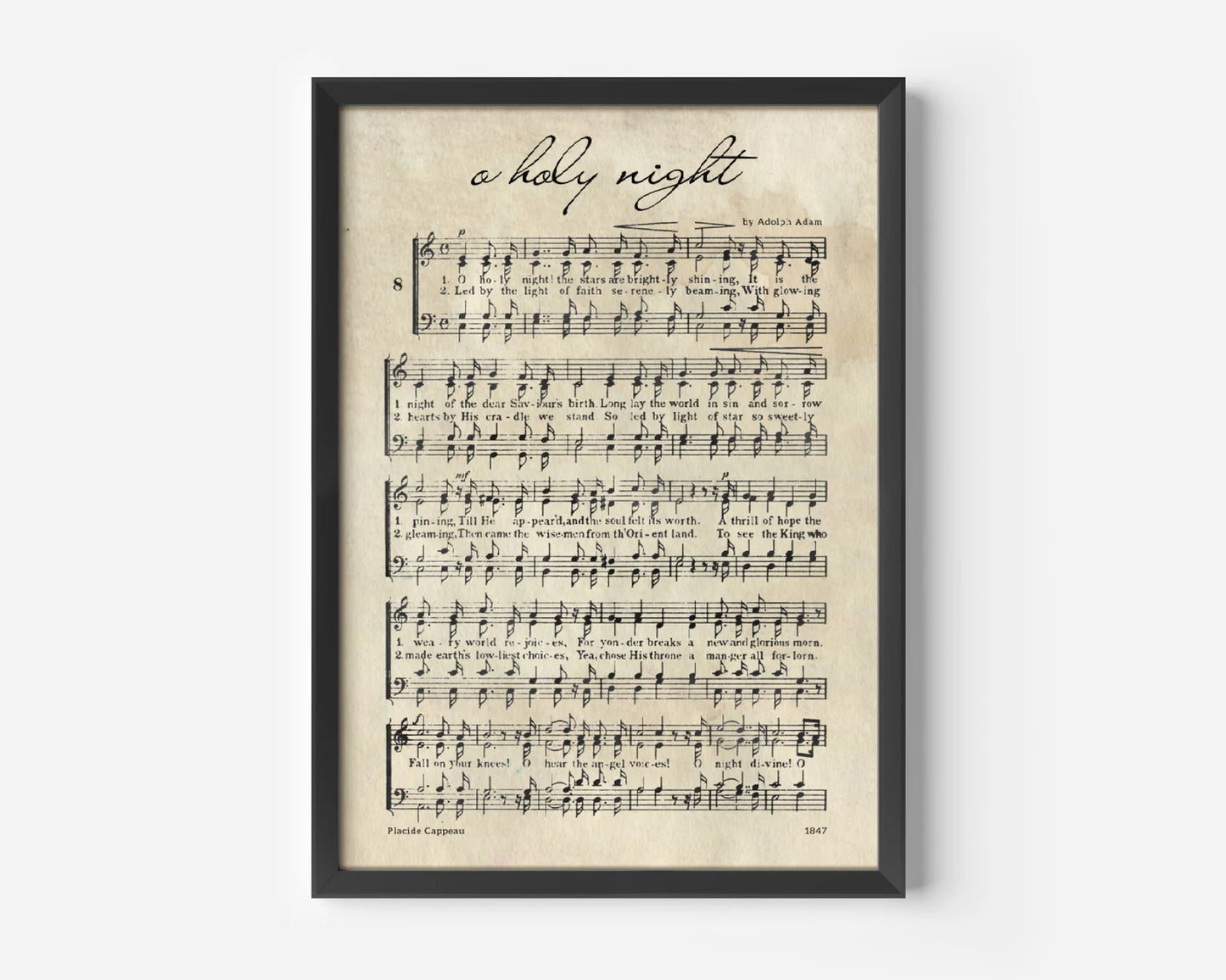 O Holy Night Music Sheet Poster