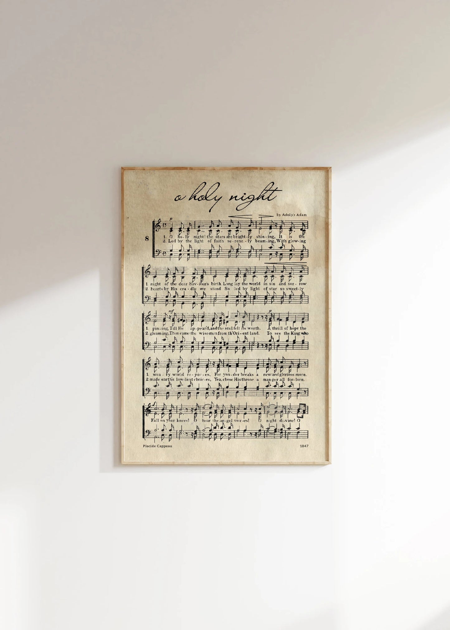 O Holy Night Music Sheet Poster