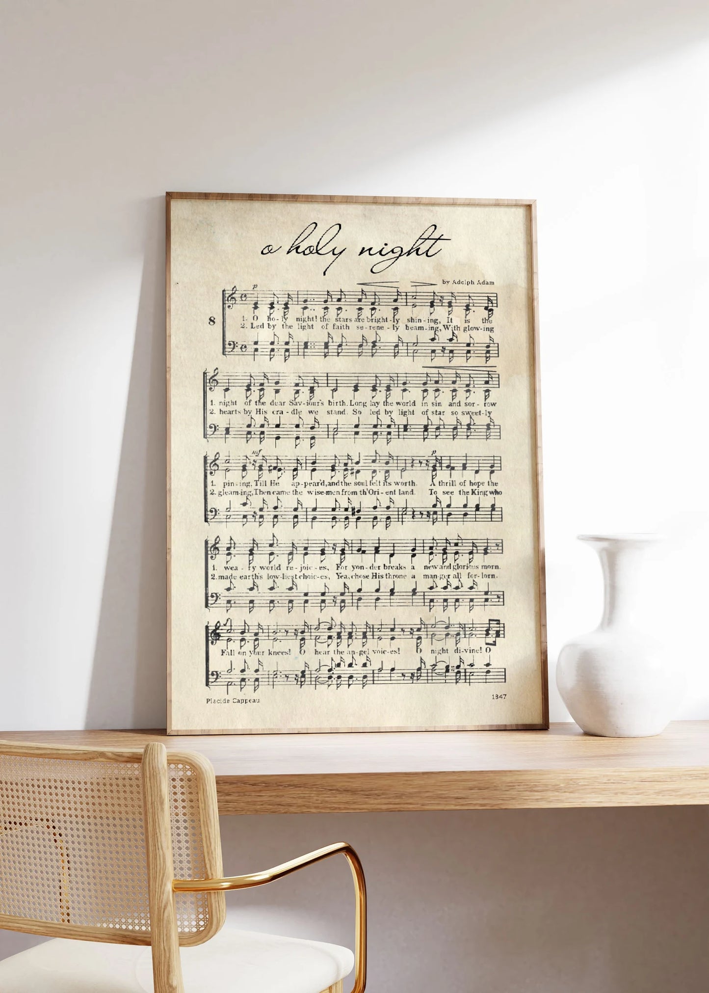 O Holy Night Music Sheet Poster