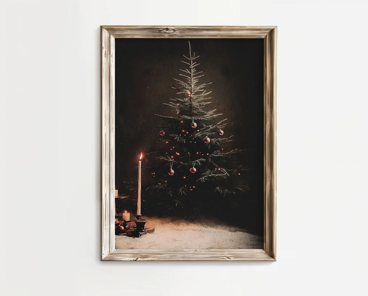 Christmas Tree in The Candle Light Print