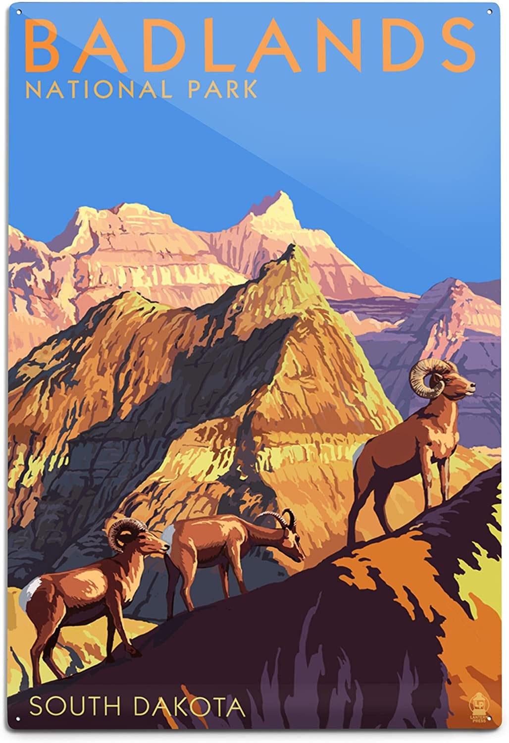 Badlands South Dakota National Park Vintage Poster