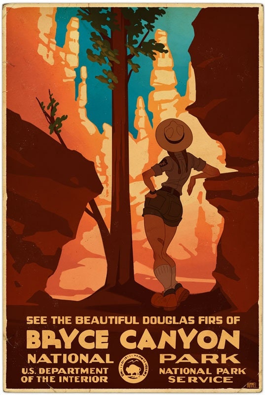 Bryce Canyon National Park Vintage Travel Poster