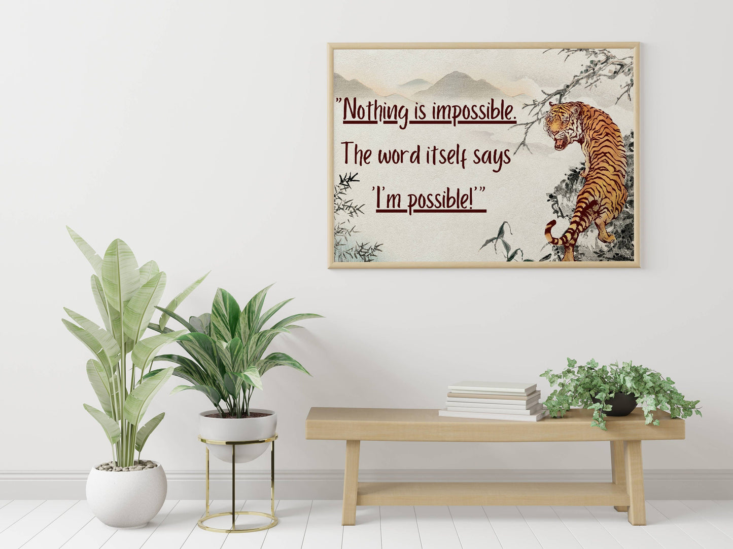 Tiger Motivational Poster, Quote Print