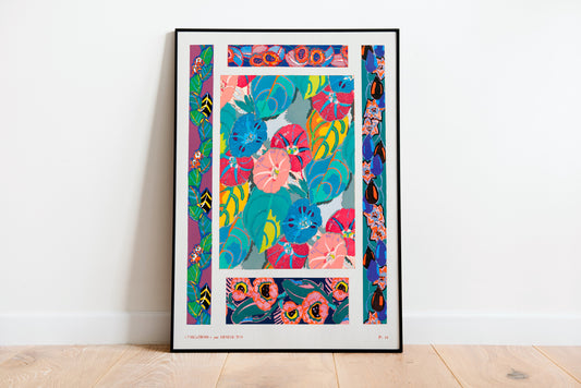 Abstract Floral Vintage Motifs Poster