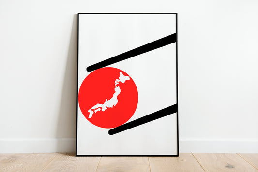 Minimalistic Japanese Poster, Map Of Japan