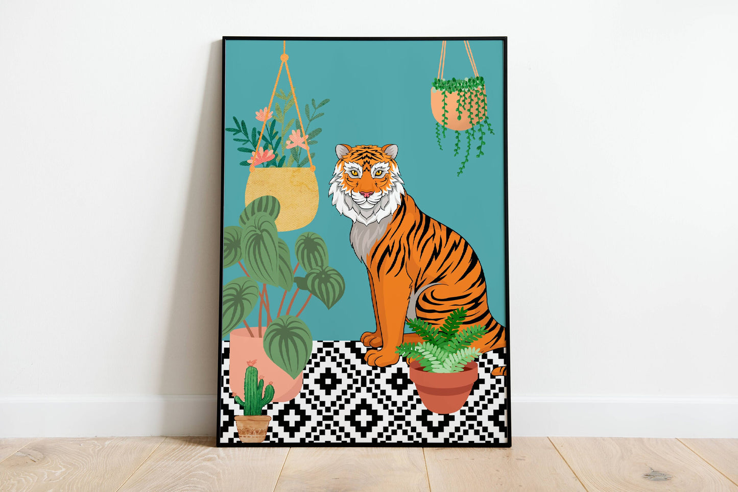 Tiger and Plants Print