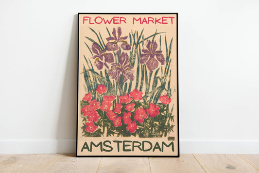 Flower Market Amsterdam Poster Print