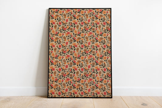 Abstract Floral Pattern Vintage Poster