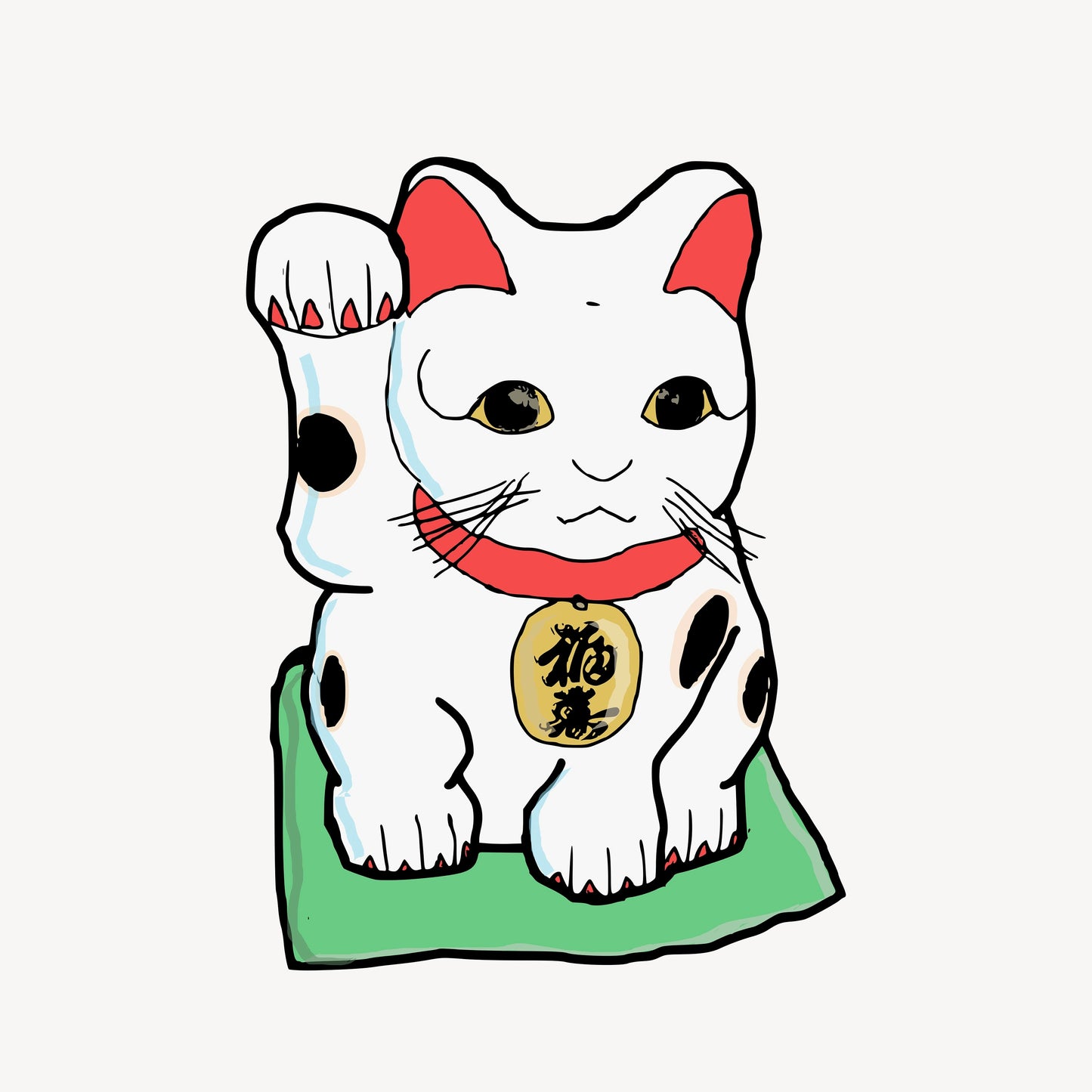 Japanese Lucky Cat Vintage Poster