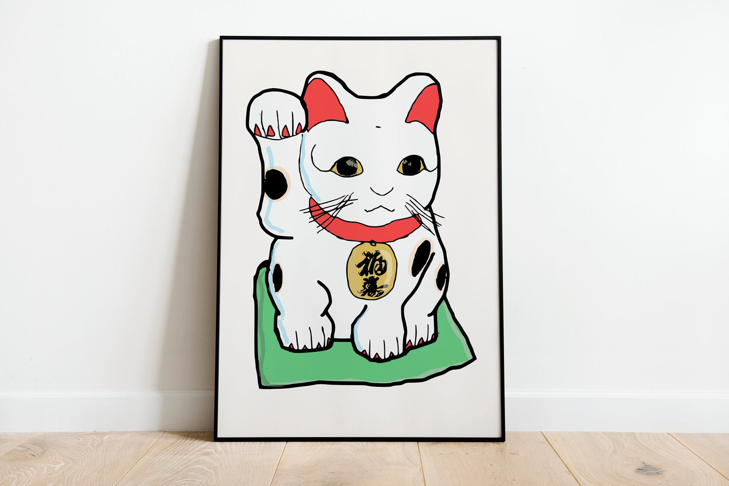 Japanese Lucky Cat Vintage Poster