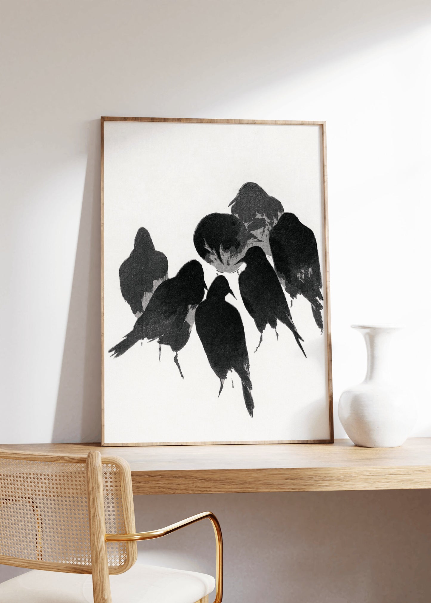 Japanese Crows Vintage Poster